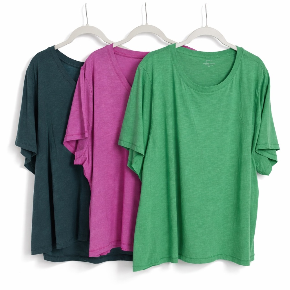 NWT J. Crew 3X Vintage cotton crewneck T-shirt 0535 LOT OF 3